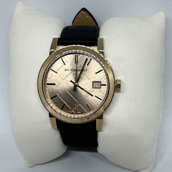 Burberry BU9134 Women's Black Leather Strap Analog Dial Quartz Wrist Watch HME94 - Picture 2 of 11